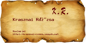 Krasznai Rózsa névjegykártya