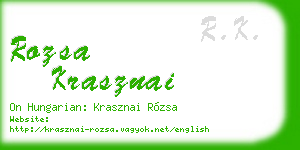 rozsa krasznai business card
