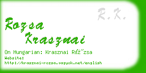 rozsa krasznai business card